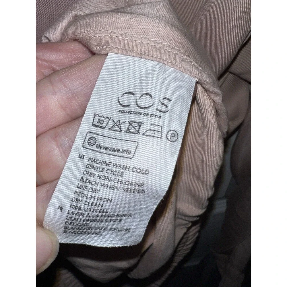 COS Hooded Zip Up Jacket Womens XS Pink Oversize Boyfriend Minimalist Casual